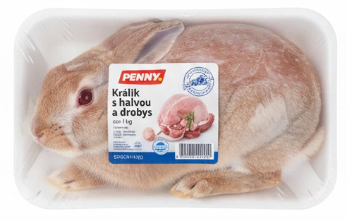 Králík s hlavou a s droby