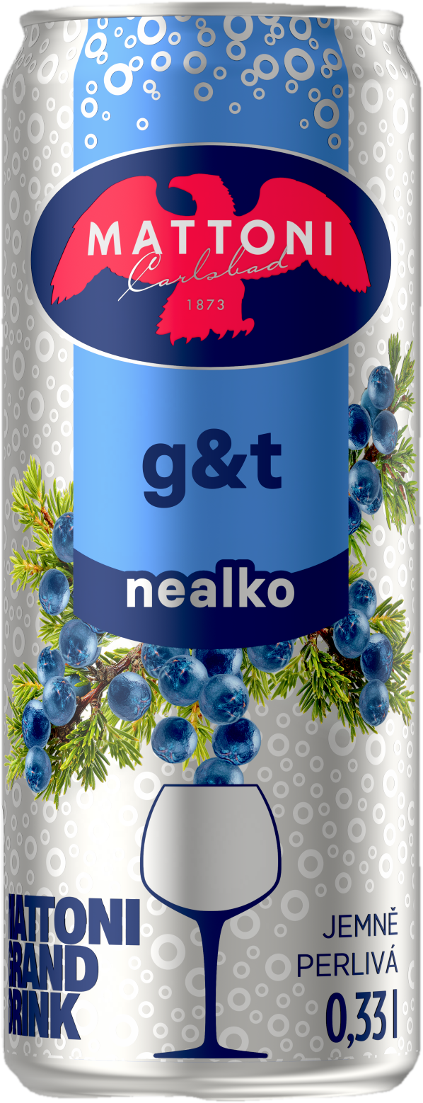 Mattoni Nealko drink G&T plech