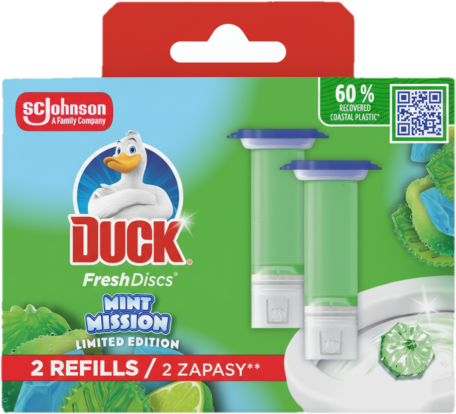 Duck Fresh Discs Mint Mission WC čistič, náplň 2×36 ml