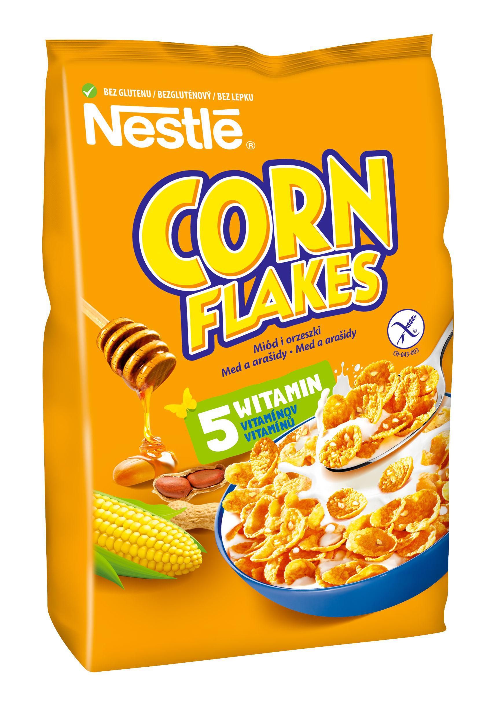Nestlé Corn Flakes Med a arašídy 400 g