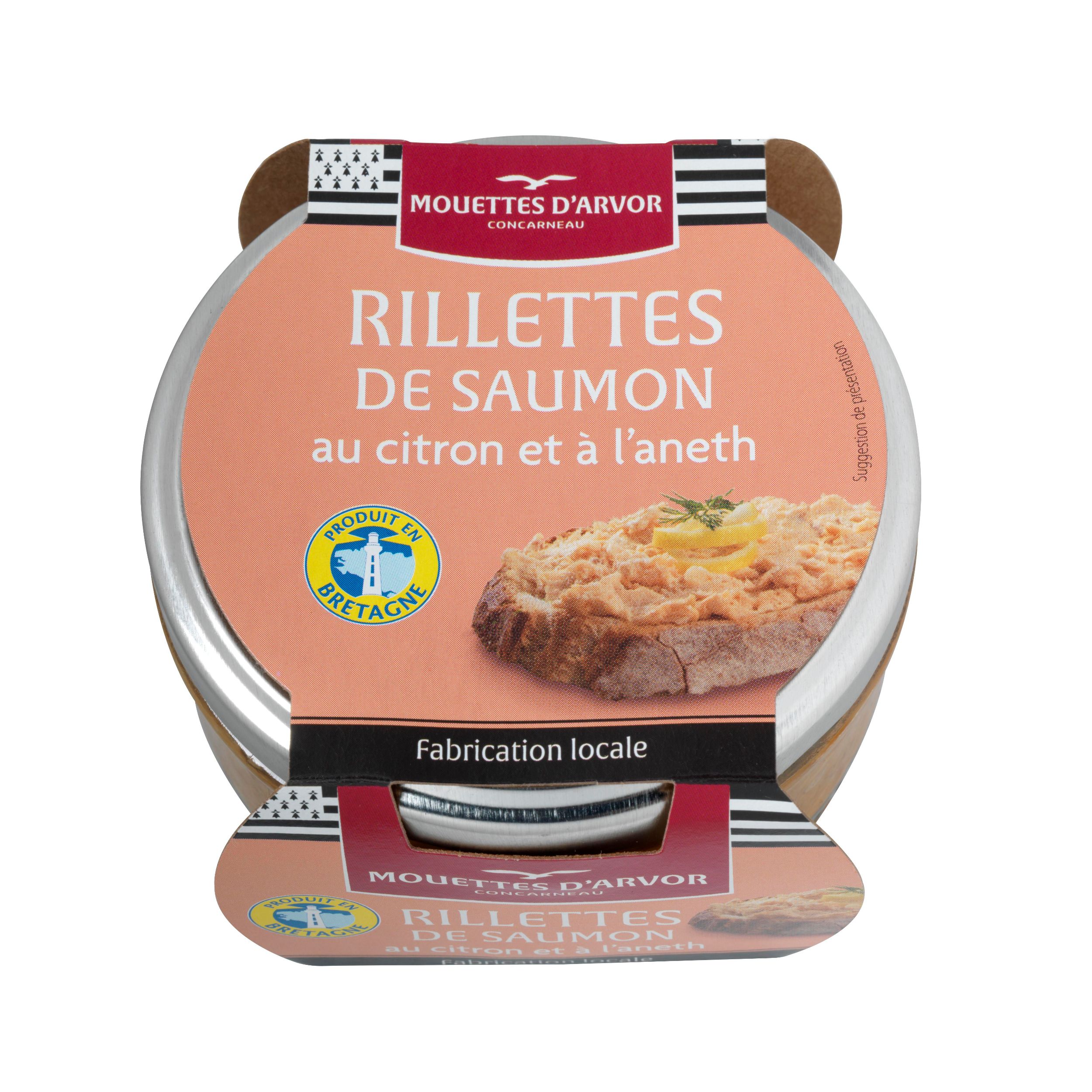 Mouettes d'Arvor salmon rillettes with lemon and dill, Lososová pomazánka s citrónem a koprem 125g