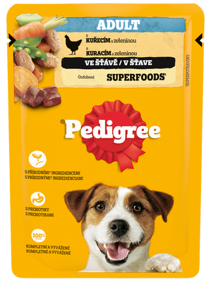 Pedigree mokré krmivo pro dospělé psy s kuřecím a zeleninou, kapsička