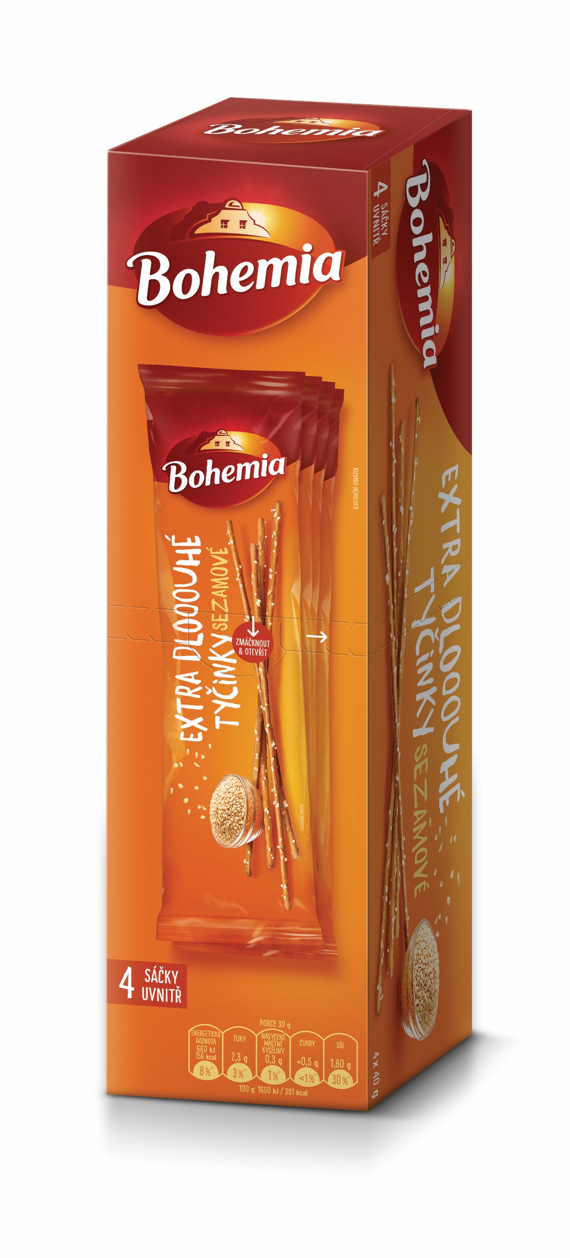 Bohemia Extra Dlooouhé tyčinky Sezamové 4x40g