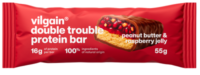 Vilgain Double Trouble Protein Bar arašídové máslo & malinový džem