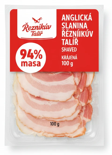 Anglická slanina Řezníkův talíř shaved