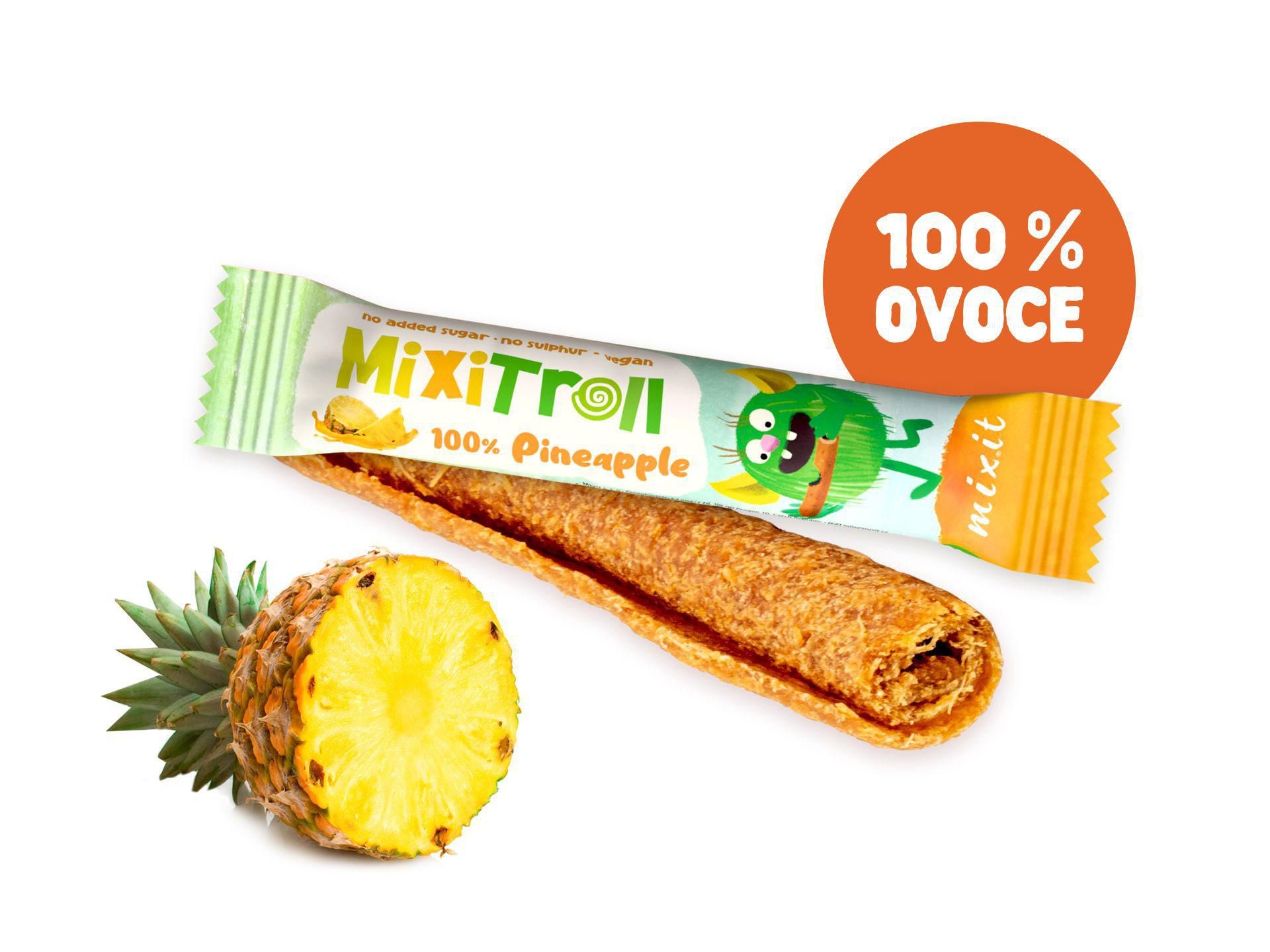 Mixit Ovocná rolka MixiTroll – 100 % Ananas 20g