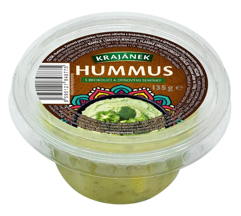 Krajánek Hummus s brokolicí a dýňovými semínky 135g