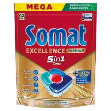 Somat Excellence Premium 5in1 Caps kapsle do automatické myčky na nádobí 42 ks 819g