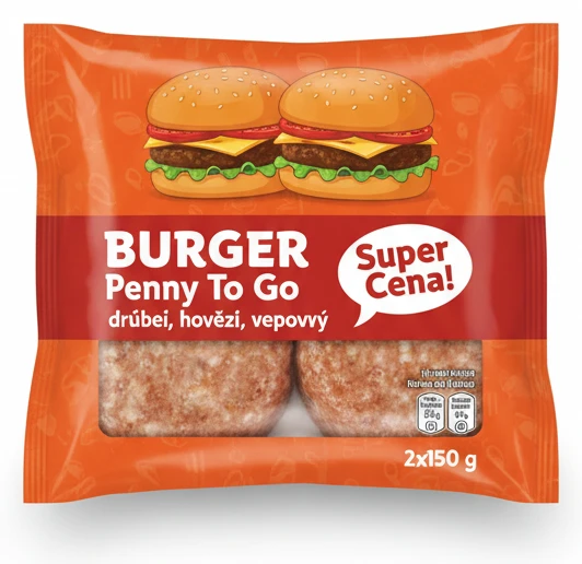 Burger Penny To Go drůbeží, hovězí, vepřový