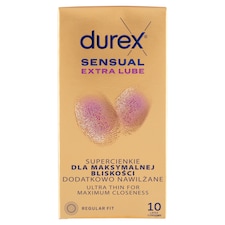 Durex Sensual Extra Lube Regular Fit kondomy 10 ks