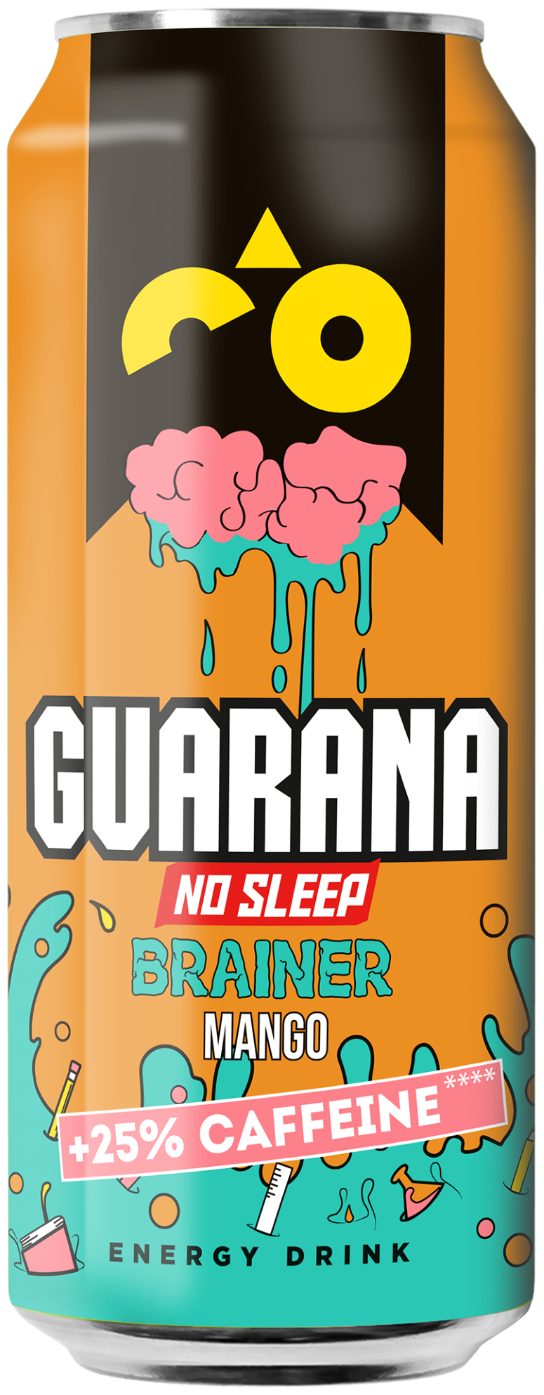 Guarana Mango brainer energetický nápoj plech