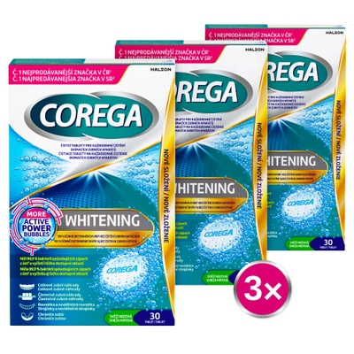 Corega Whitening čistící tablety (3x 30 ks)