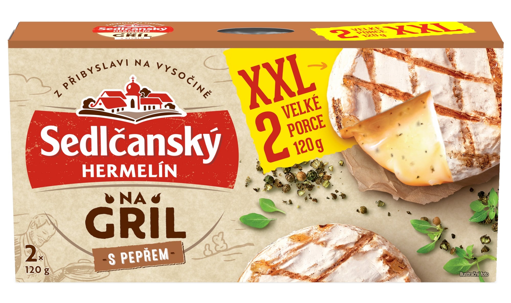 Sedlčanský Hermelín na gril s pepřem XXL