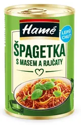 Hamé Špagetka s masem a rajčaty