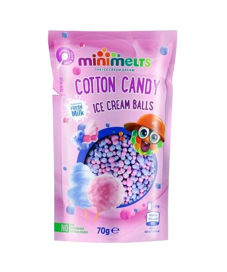 Kuličková zmrzlina Mini Melts s příchutí Cukrové vaty