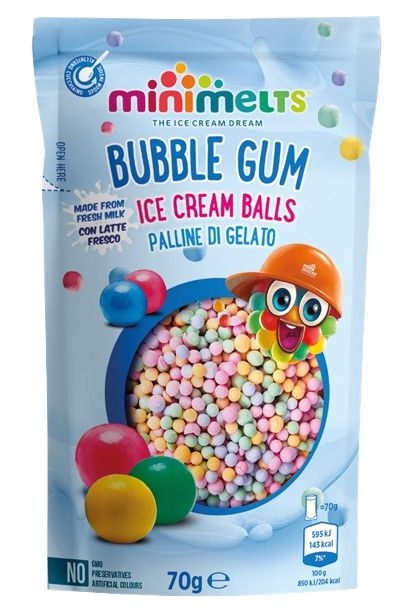 Kuličková zmrzlina Mini Melts s příchutí Žvýkačky