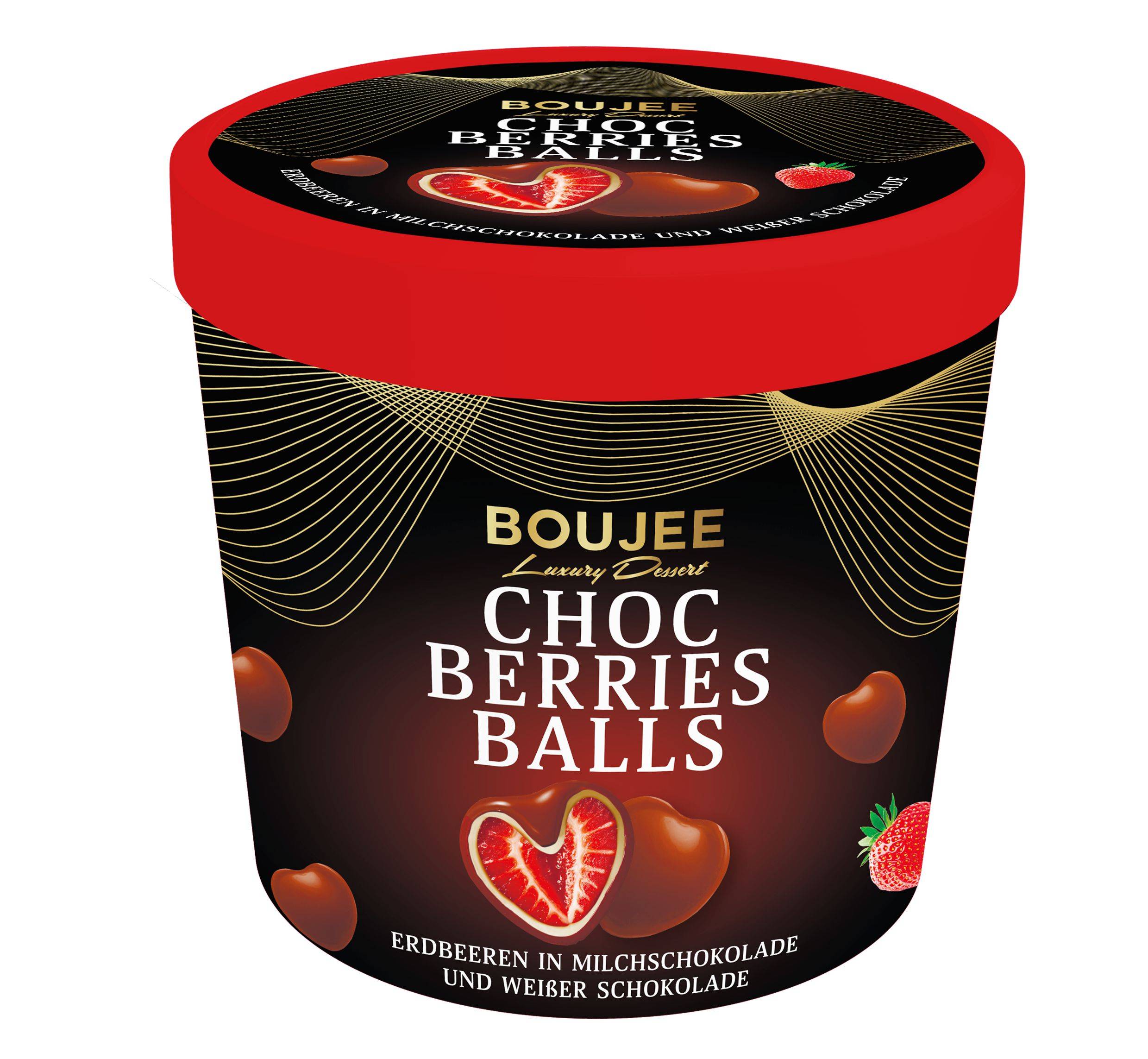 Boujee jahody v mléčné čokoládě a bílé čokoládě mražené 140g