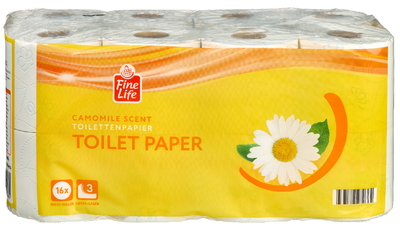 Fine Life Toaletní papír Camomile, 3vrstvý, 16 ks