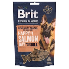 Brit Premium by Nature Poloměkký pamlsek pro psy losos obohaceno o kopr 180g