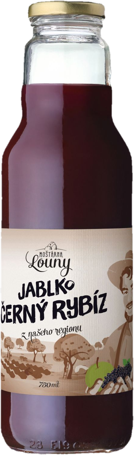 Moštárna Louny Mošt Jablko–černý rybíz sklo
