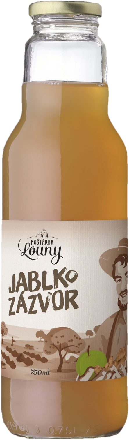 Moštárna Louny Mošt Jablko–zázvor sklo