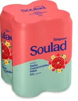 Zlatopramen Soulad 0.0% Malina, granátové jablko a ibišek plech 4×0,5 l