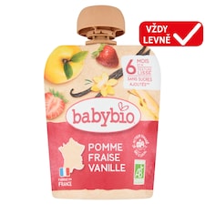 Babybio Bio pyré jablko jahoda vanilka 90g