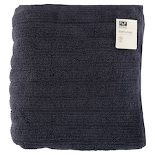 F&F Home Blue Charcoal Ribbed osuška 100 cm x 150 cm