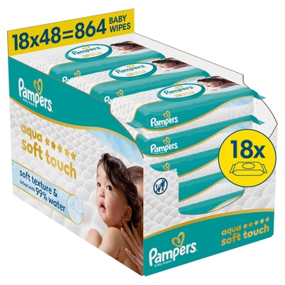 Pampers Ubrousky Aqua Soft Touch (18x 48 ks)