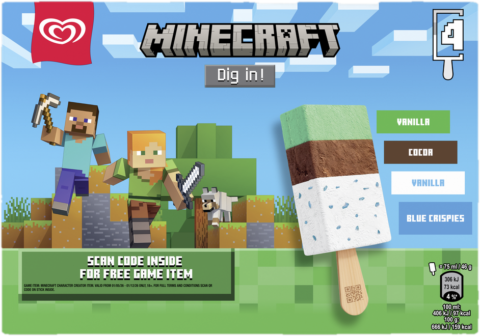 Algida Minecraft 4×75 ml