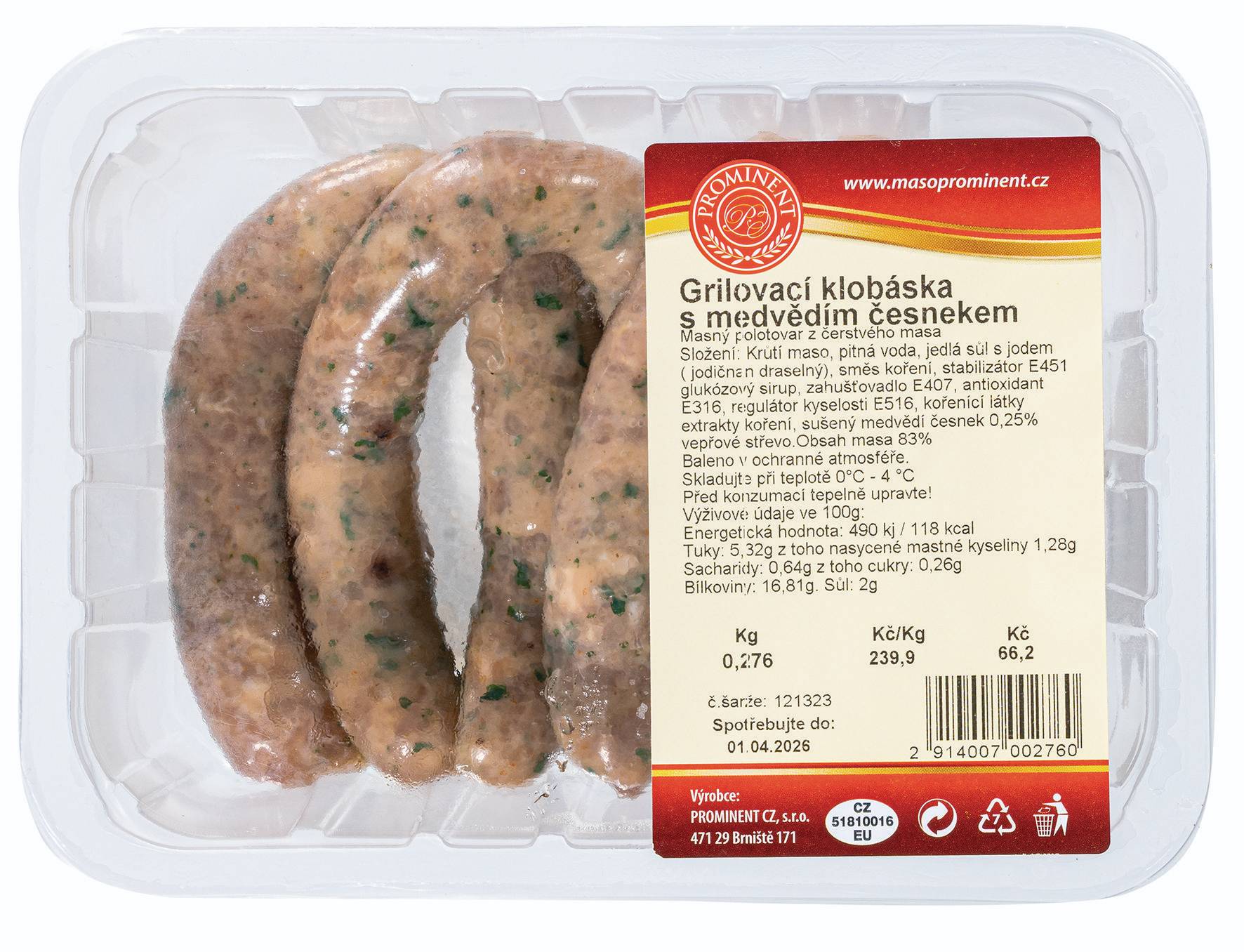 Prominent Grilovací klobáska s medvědím česnekem