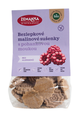 Biopekárna Zemanka BZL06 Bezlepkové pohankovo-malinové bio sušenky