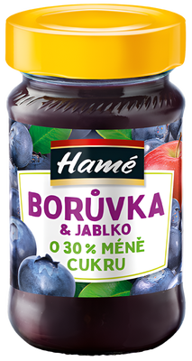 Hamé Ovocná pomazánka se sníženým obsahem cukru - Borůvka a jablko