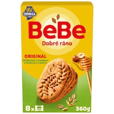 Opavia BeBe Dobré ráno oříškové s medem sušenky s 5 celozrnnými cereáliemi multibalení 360 g