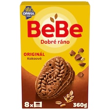 Opavia BeBe Dobré ráno kakaové sušenky s 5 celozrnnými cereáliemi multibalení 360 g
