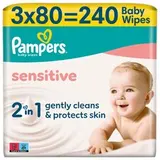 Pampers Sensitive Baby Dětské Čisticí Ubrousky 3 Balení 80 Ubrousků = 240 Čisticích Ubrousků