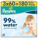Pampers 99 % Vody Dětské Čisticí Ubrousky 3 Balení 60 Ubrousků = 180 Dětských Čisticích Ubrousků
