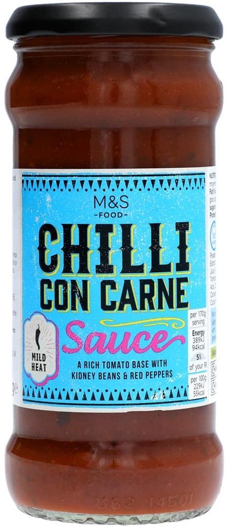 Marks & Spencer Omáčka s rajčaty, fazolemi, červenou paprikou a mletým chilli