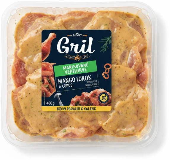 Albert Marinované vepřové medailonky mango a kokos