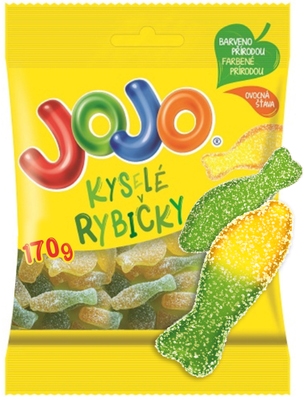 Jojo Kyselé rybičky želé bonbóny s ovocnými příchutěmi