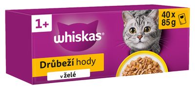 Whiskas Mokré krmivo v želé pro dospělé kočky 40x85g drůbeží hody