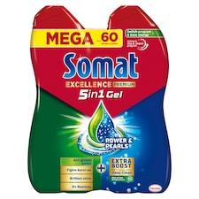 Somat Excellence Premium 5in1 přípravek na mytí nádobí v myčce 2 x 540ml