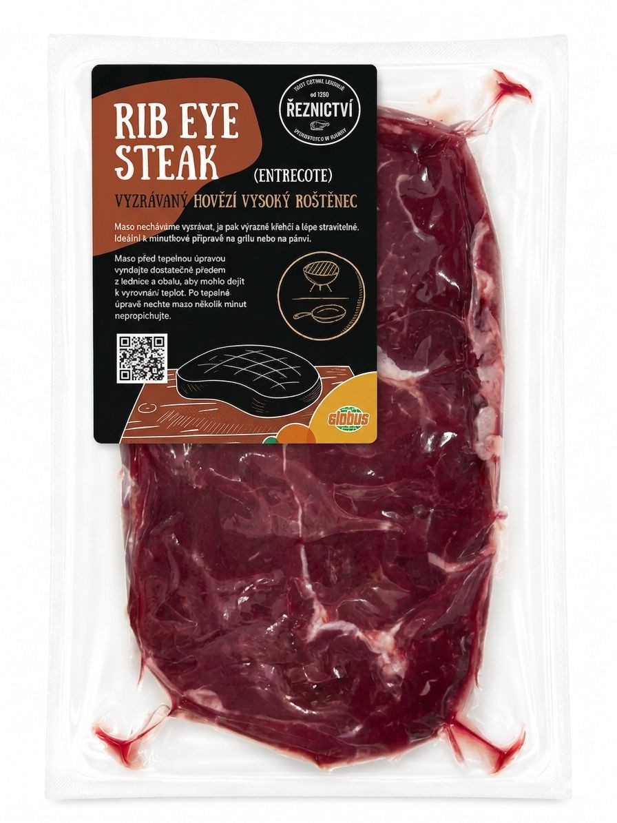 Vakuovaný RIB EYE STEAK (ENTRECOTE), Hovězí vysoký roštěnec vyzrávaný