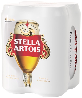 Stella Artois ležák světlý, plech 4x0,5l