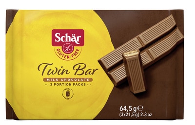 Schär Twin Bar bezlepkové oplatky v mléčné čokoládě