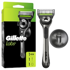 GilletteLabs Holicí Strojek S Exfoliačním Páskem, 1 Rukojeť, 1 Holicí Hlavice, 1 Nástěnný Držáček