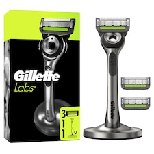 GilletteLabs Holicí Strojek S Exfoliačním Páskem, 1 Rukojeť, 3 Holicí Hlavice, 1 Magnetický Stojan