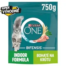 Purina ONE Bifensis Indoor granule pro kočky krůta, obiloviny 750g