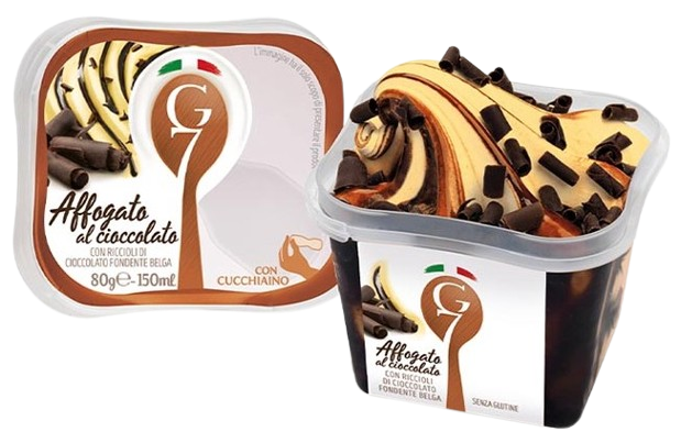 G7 Affogato al cioccolato zmrzlina s kakaovým sirupem