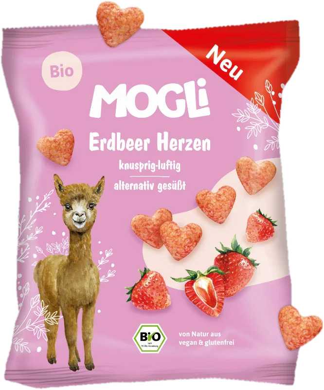 Mogli BIO Jahodová křupavá srdíčka